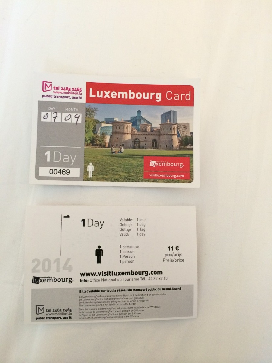 国内列車、バス乗り放題、観光スポットの入場料が無料になる便利なルクセンブルクカード