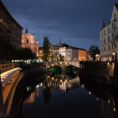 リュブリャナ観光と夜の旧市街